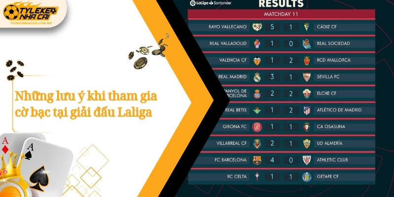 Những lưu ý khi tham gia cờ bạc tại giải đấu Laliga