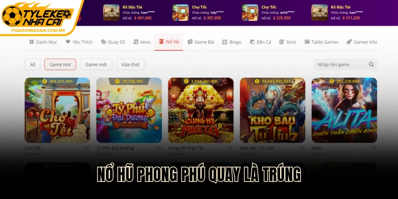 Kho game nổ hũ MAY88 phong phú quay là trúng