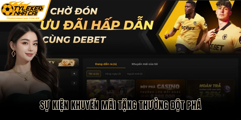 Sự kiện khuyến mãi tặng thưởng đột phá tại DEBET